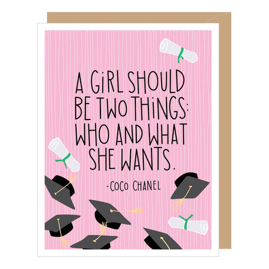 Girl Should Be Quote Graduation Card
