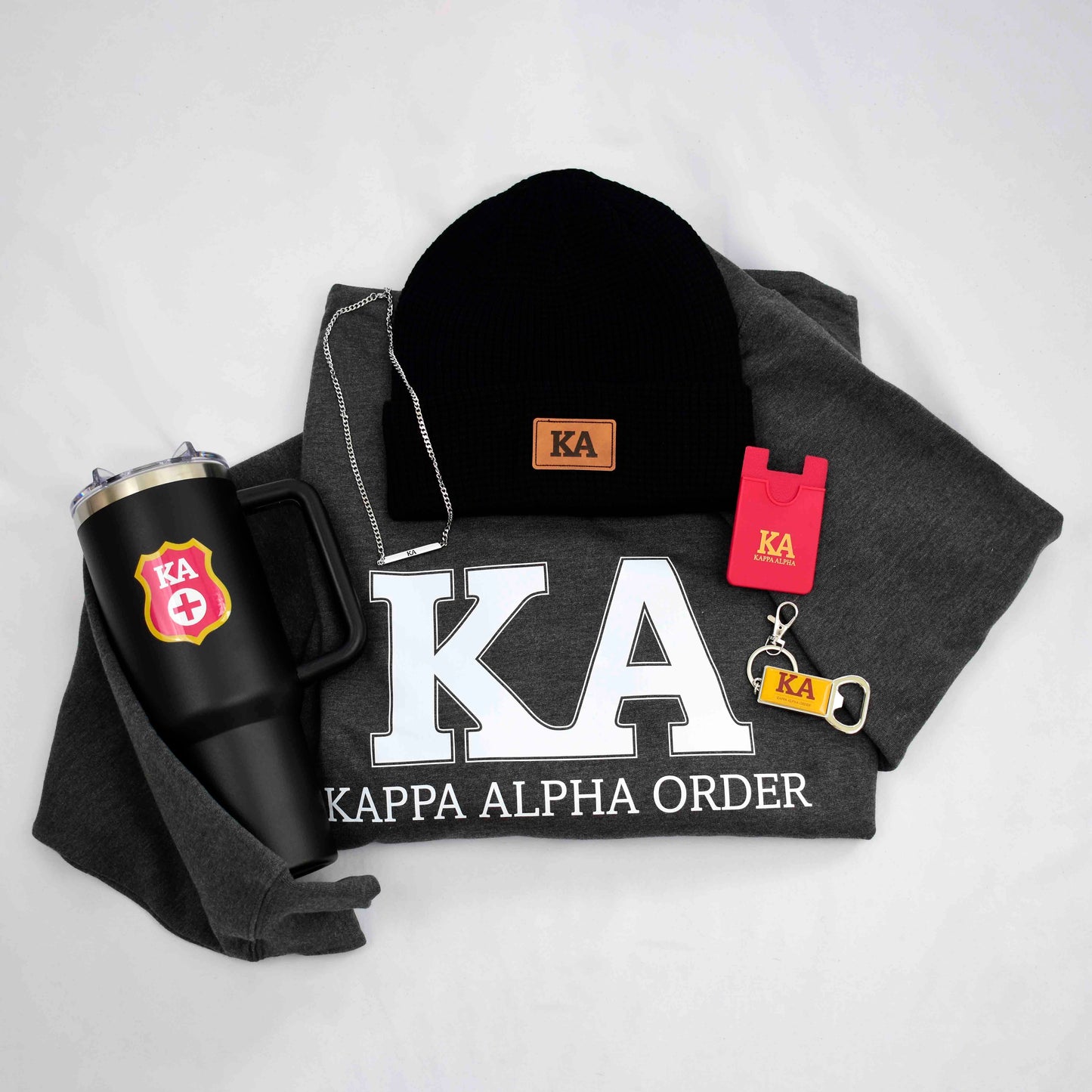 Pi Kappa Phi Fraternity Beanie Hat - Black Winter Hat w/ Greek Letters Patch