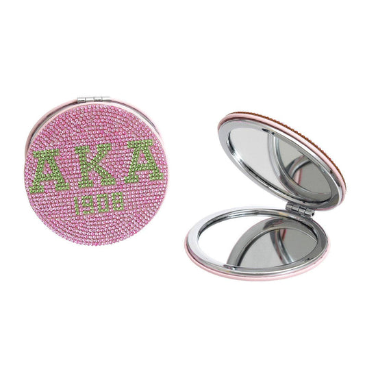 AKA Sorority Pink Bling Mirror Compact