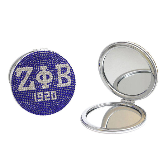 ZPB Zeta Phi Beta Sorority Blue Bling Mirror Compact