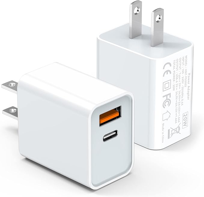 USB C and USB A Wall Charger Block