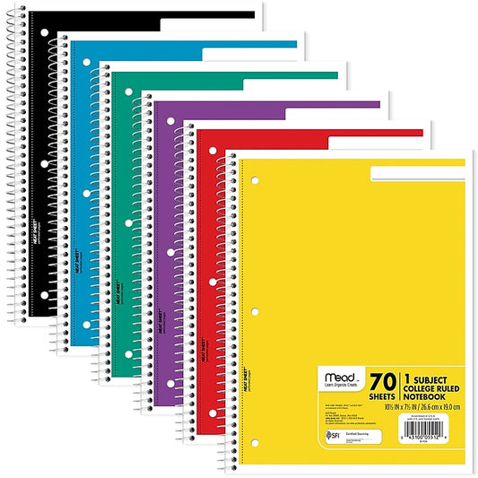 Mead Spiral 1 Subject Notebook