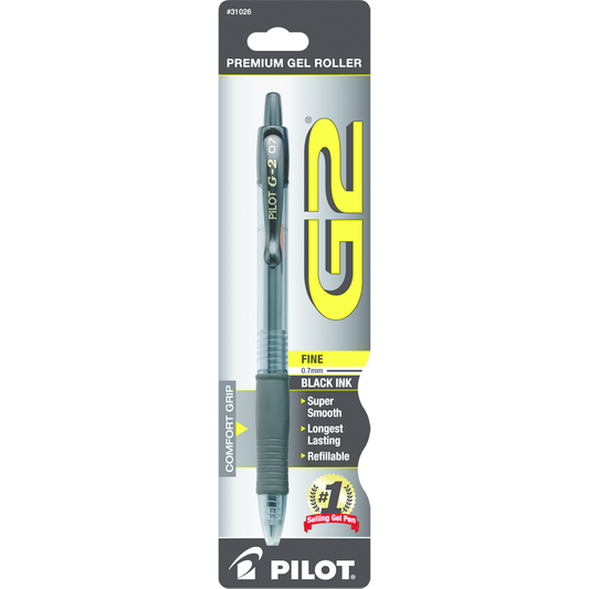 Pilot G2 Retractable Gel Pen - Black .7mm 1Pk BP