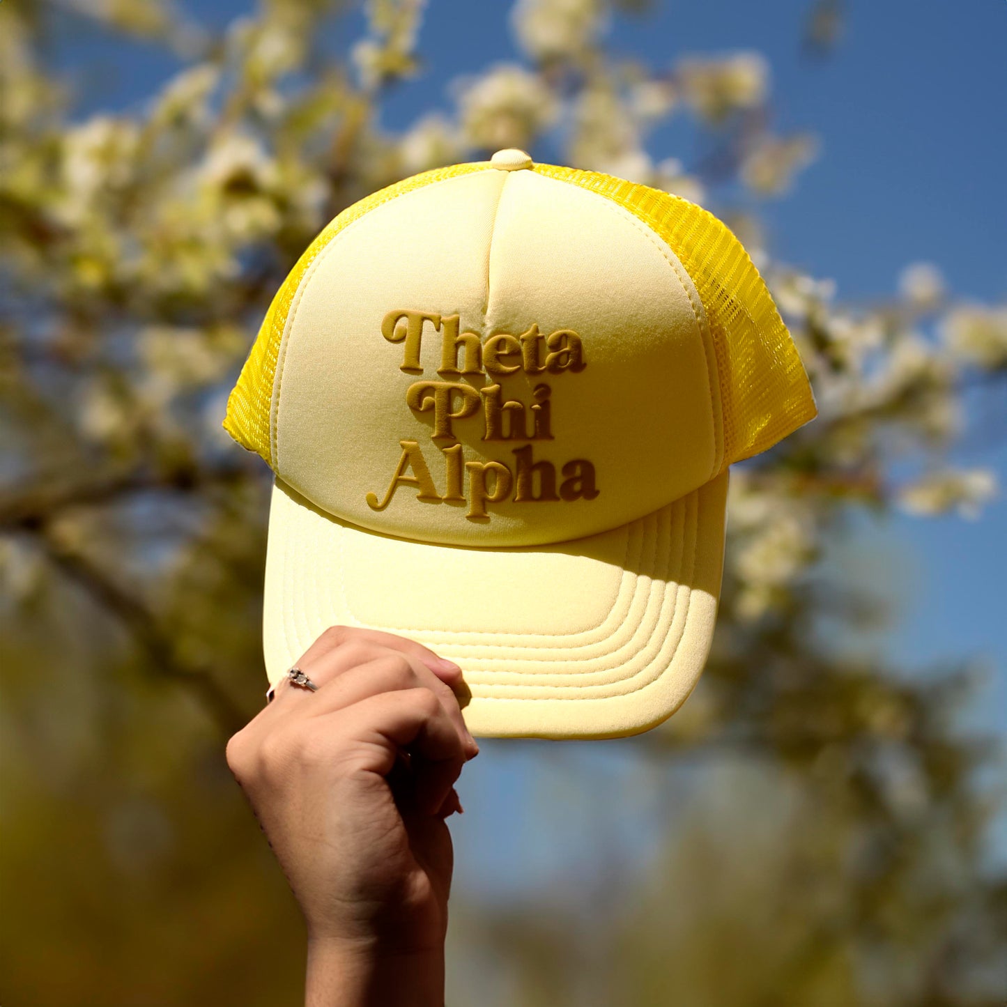 Alpha Chi Omega Baseball Cap, Mesh Trucker-Style Hat