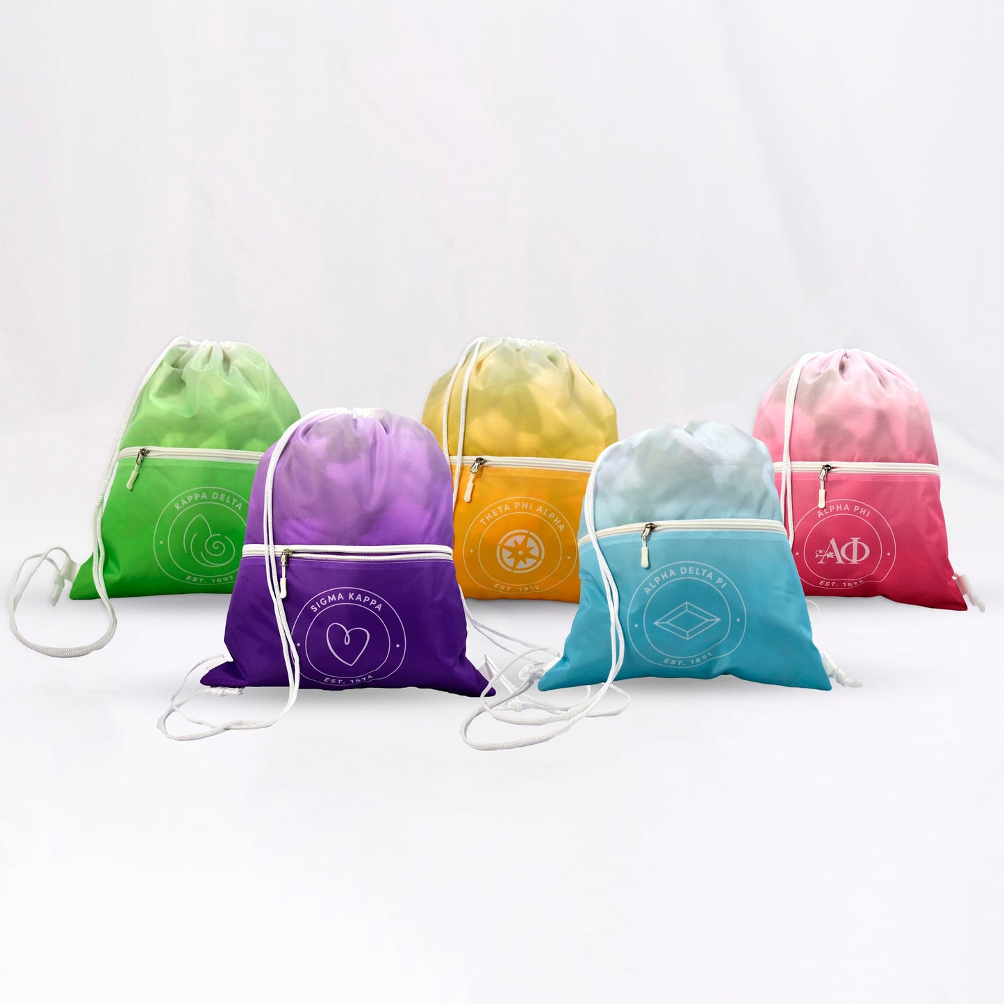 Sigma Kappa Drawstring Backpack, Ombre Color Design