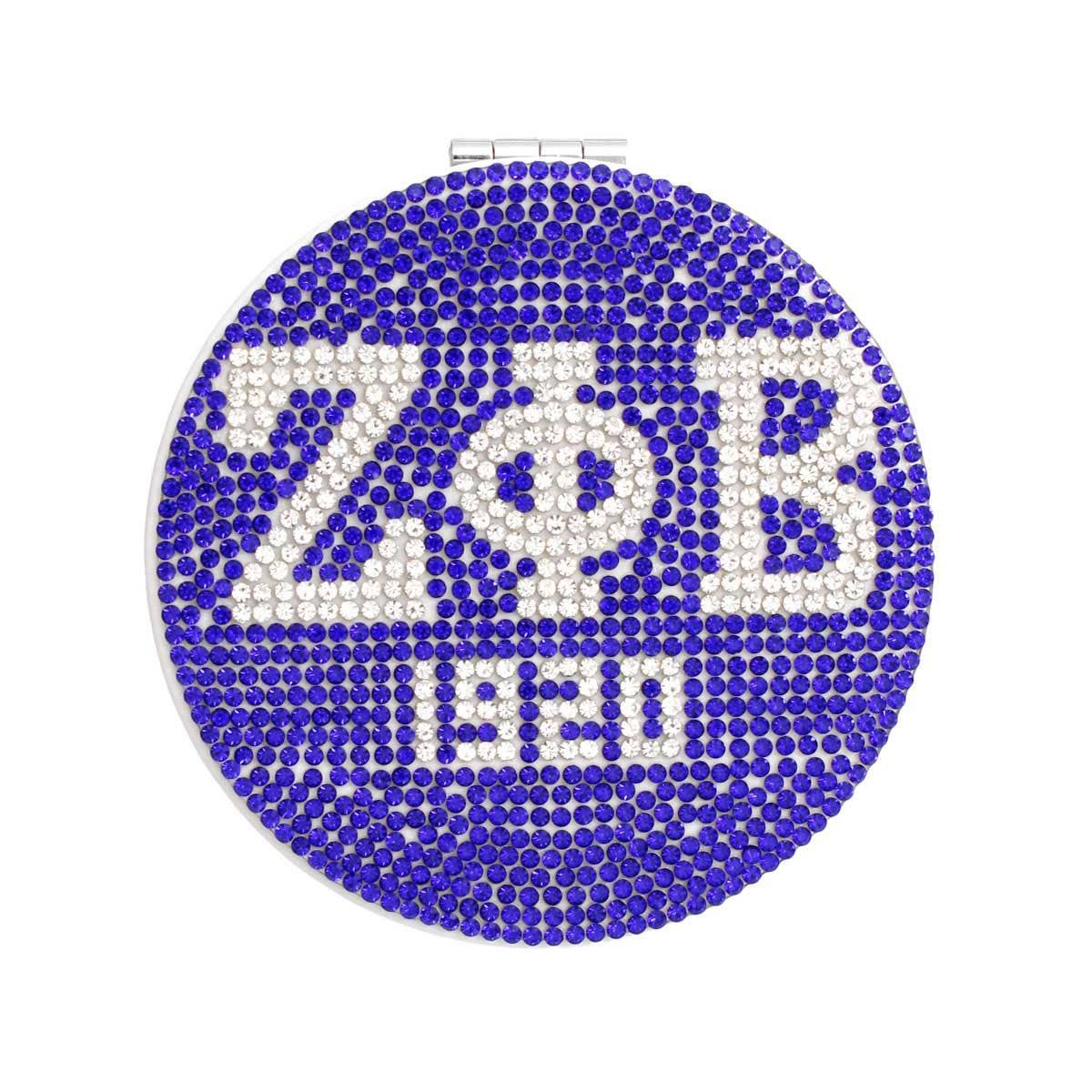 ZPB Zeta Phi Beta Sorority Blue Bling Mirror Compact