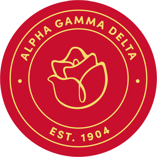Alpha Gamma Delta Sorority Car Decal Sticker- Full Color Circle Logo
