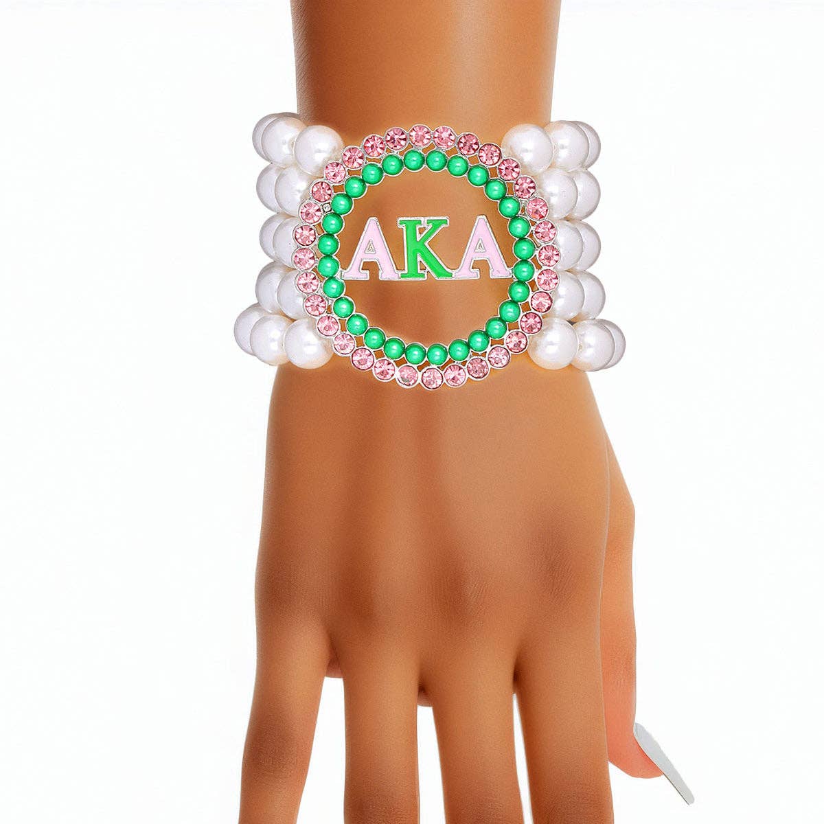 SGRHO Sorority Gold Rhinestone Magnetic Bracelet