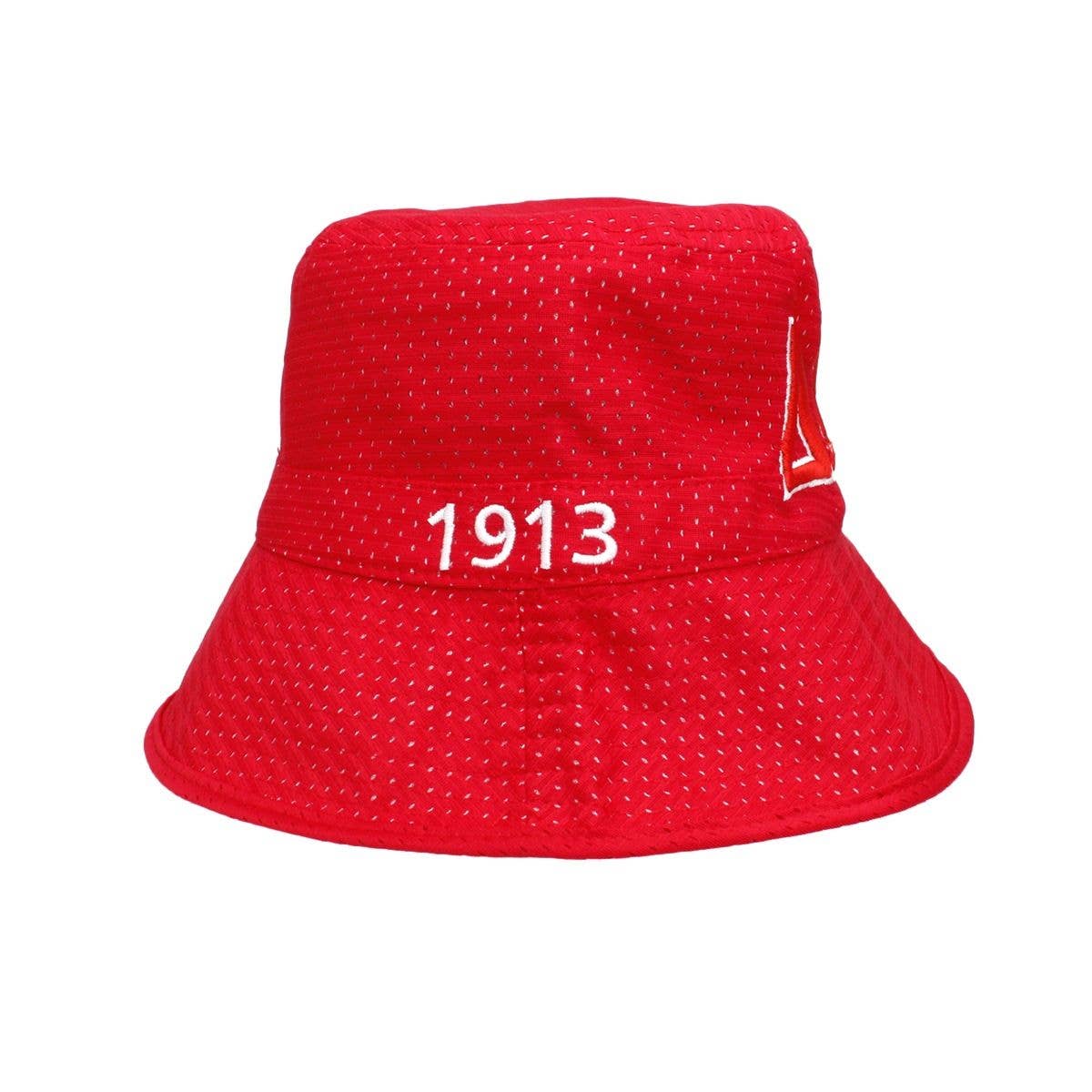 DST Delta Sigma Theta Sorority Red Mesh Embroidered Bucket Hat