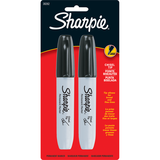 Sharpie Permanent Marker - Black Chisel 2Pk BP