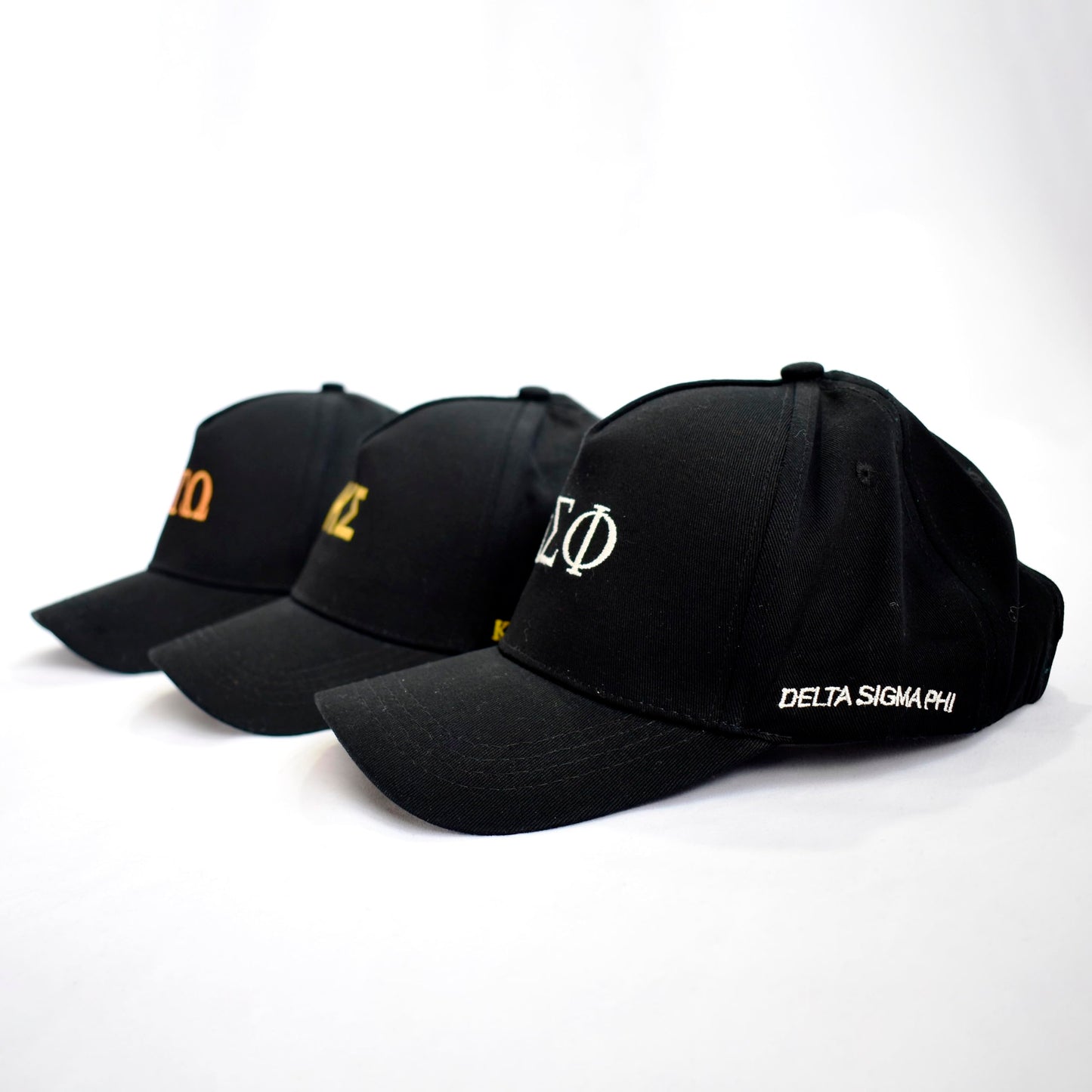 Alpha Tau Omega Baseball Cap- Brushed Cotton 5-Panel Black Hat