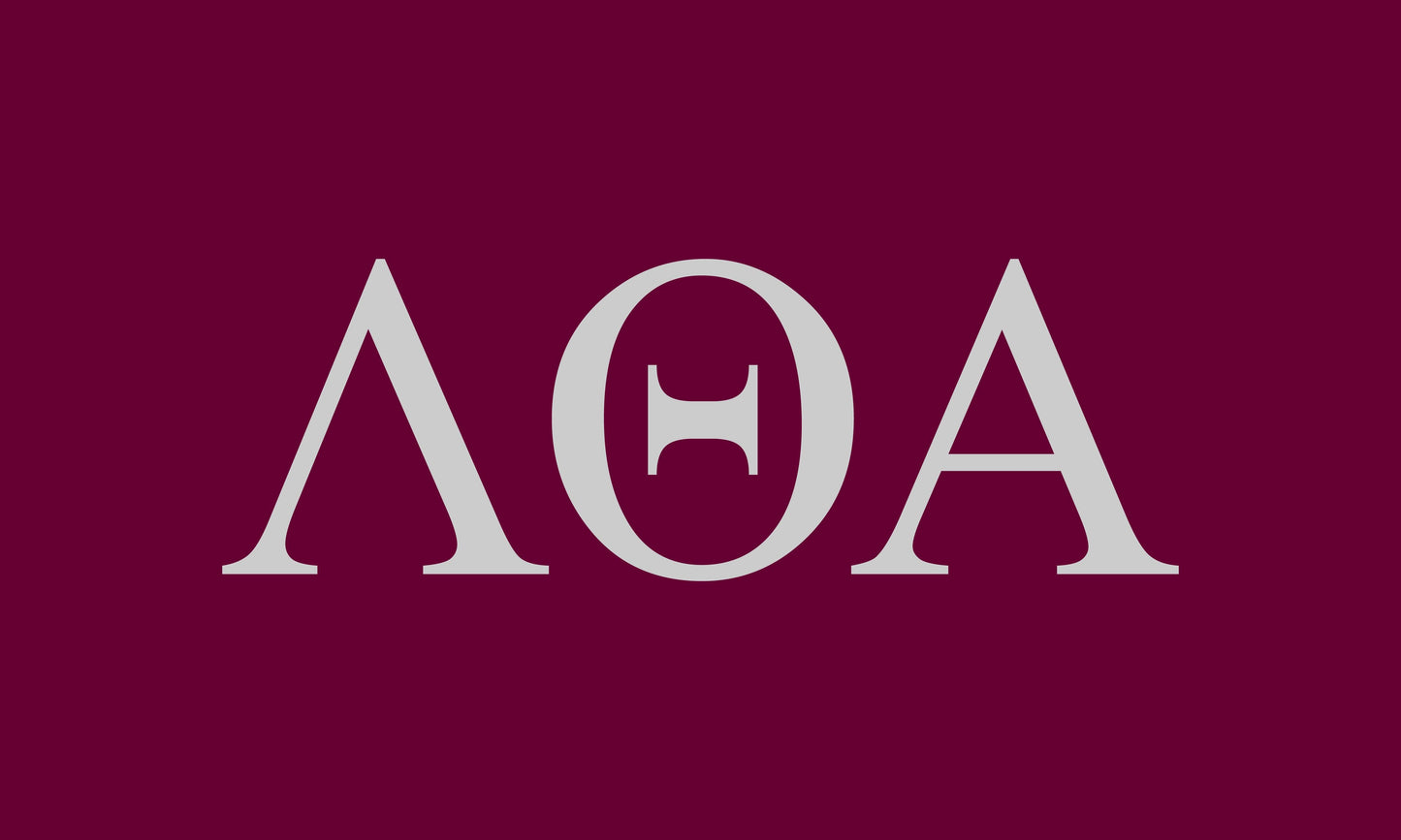 Lambda Theta Alpha Sorority Greek Letters Flag, Two-Color Design