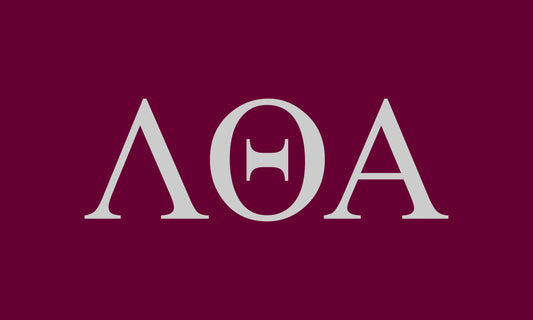 Lambda Theta Alpha Sorority Greek Letters Flag, Two-Color Design