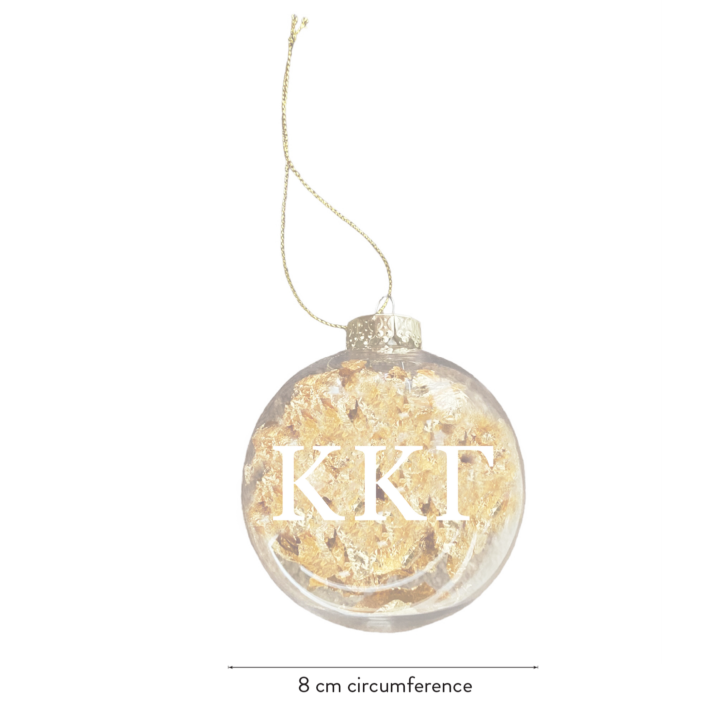 Phi Sigma Sigma Ornament - Clear Plastic Ball Ornament with Gold Foil