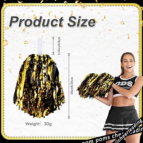 VCU Black and Gold Pom Poms-2 piece set