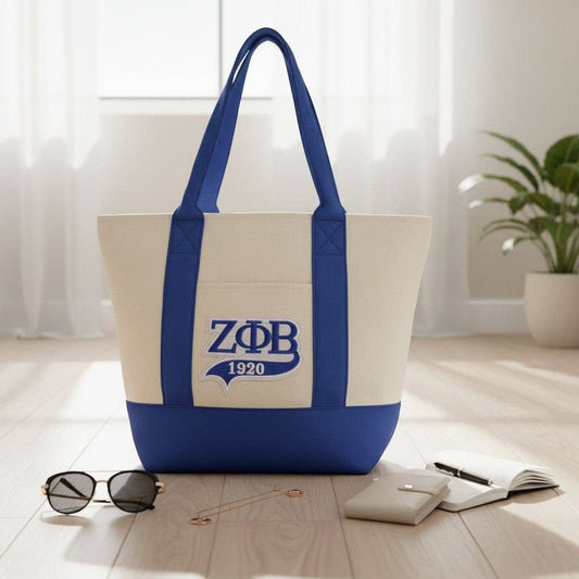 Zeta Phi Beta ZPB Mini Canvas Tote Bag 1920 Embroidered Merch