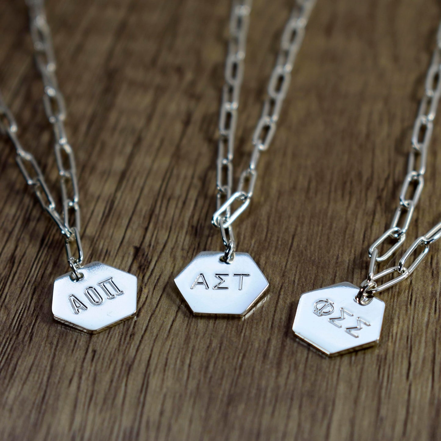 Zeta Phi Beta Necklace- Silver Paperclip Style with ZPB Pendant