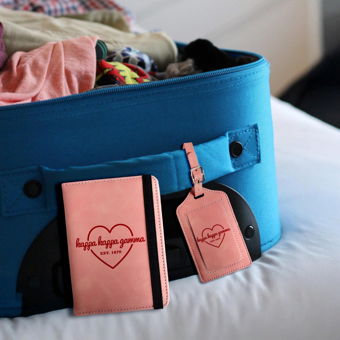 Alpha Phi Passport Holder & Luggage Tag Travel Gift Set