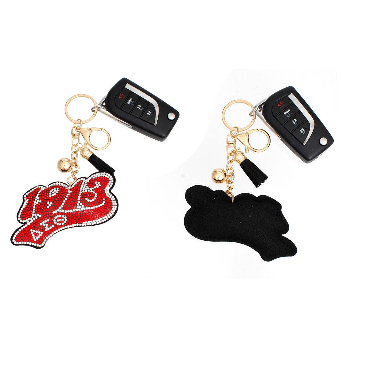 DST Delta Sigma Theta Sorority 1913 Red Padded Keychain