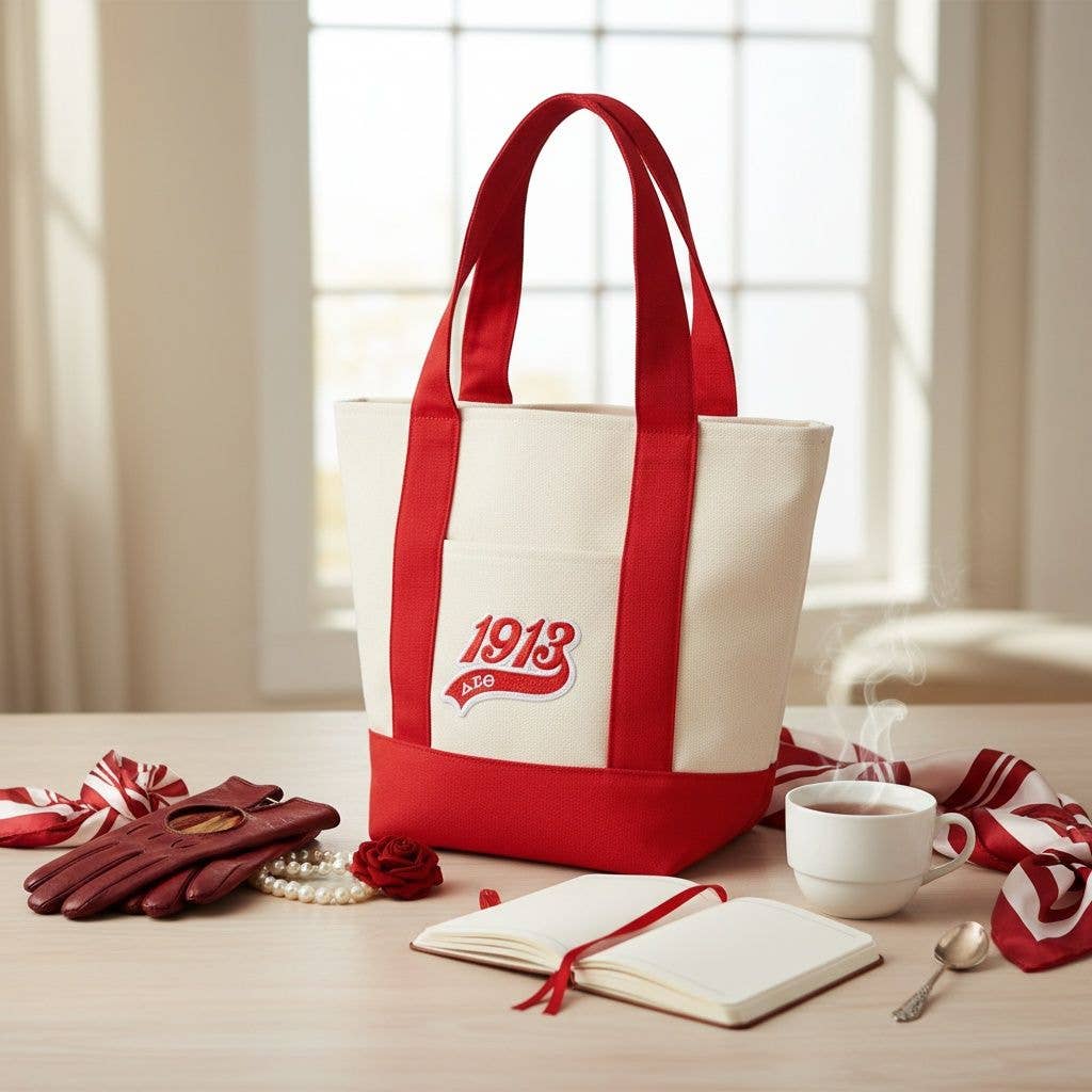 DST Delta Sigma Theta Mini Canvas Tote Bag 1913 Embroidered Merch