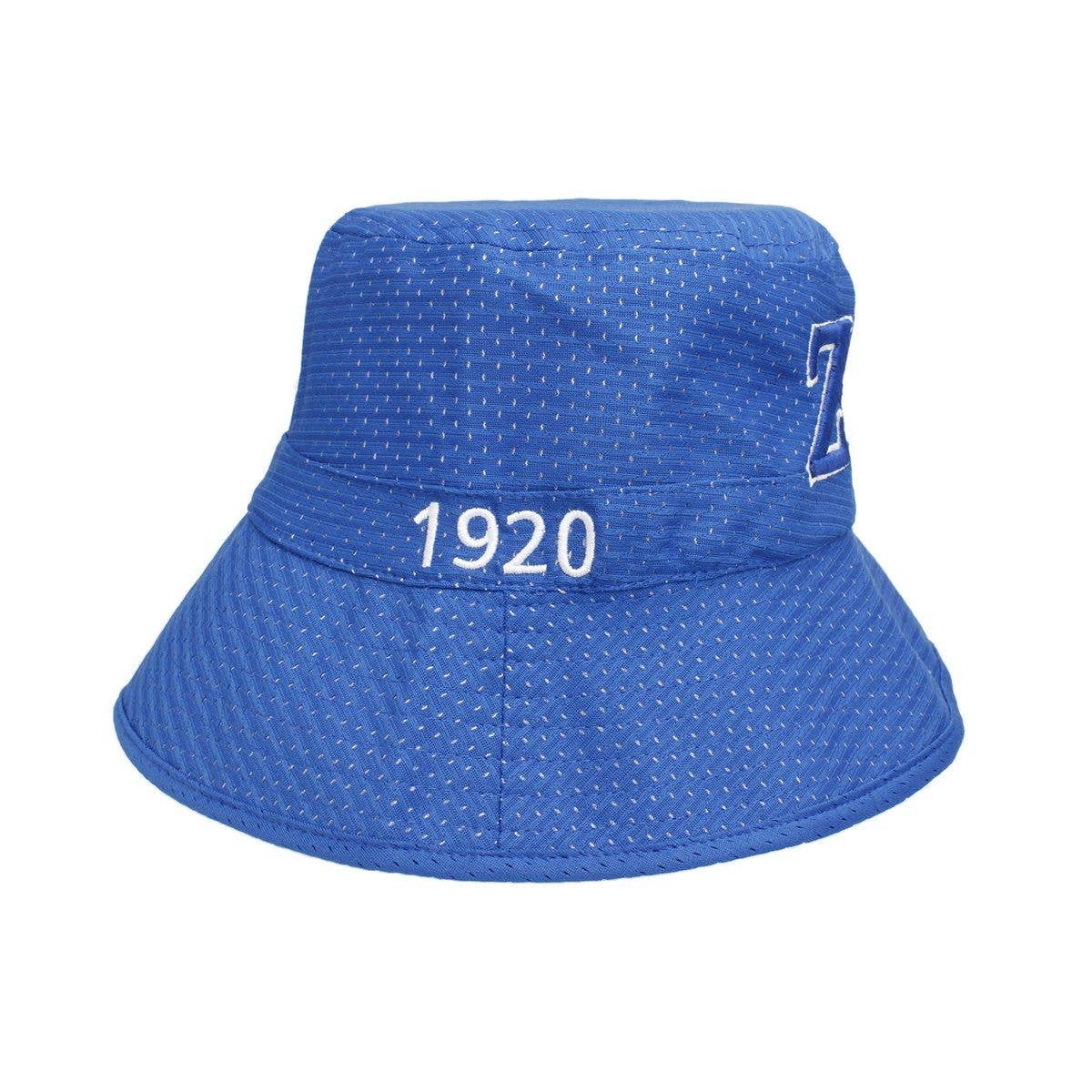 ZPB Zeta Phi Beta Sorority Blue Mesh Embroidered Bucket Hat