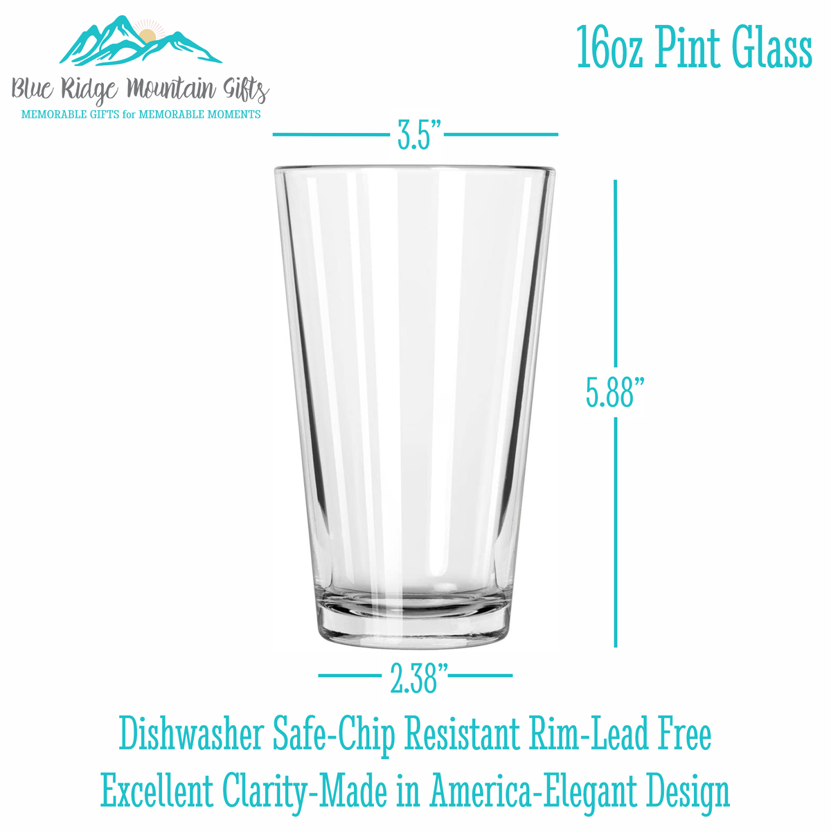 Richmond VA Boho Pint Glass – 16oz Printed Drinkware