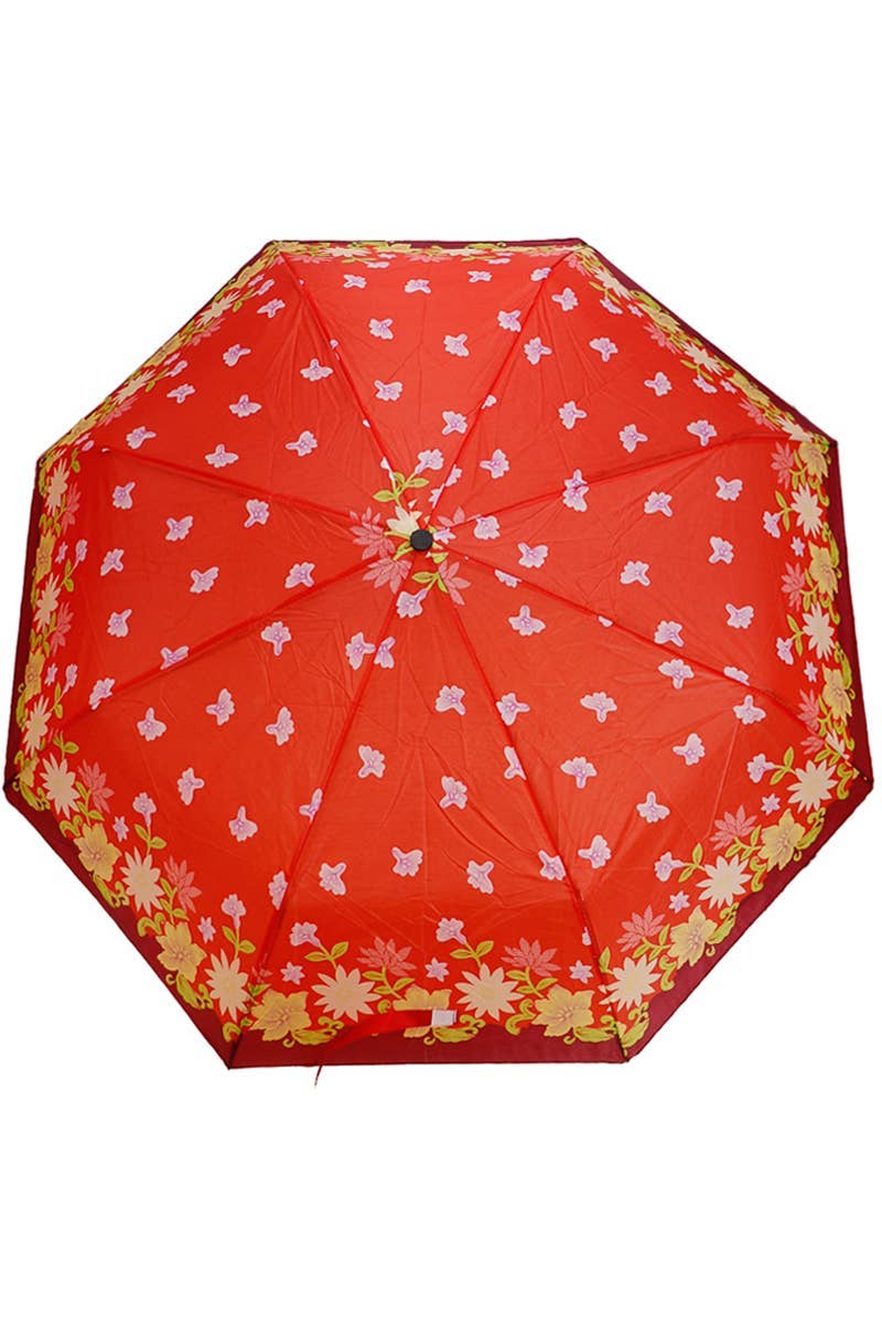 Floral Print Manual Travel Size Umbrella