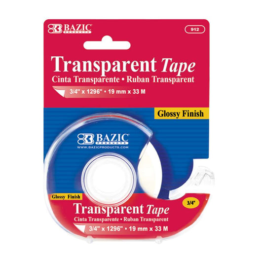3/4" X 1296" Transparent Tape w/ Dispenser