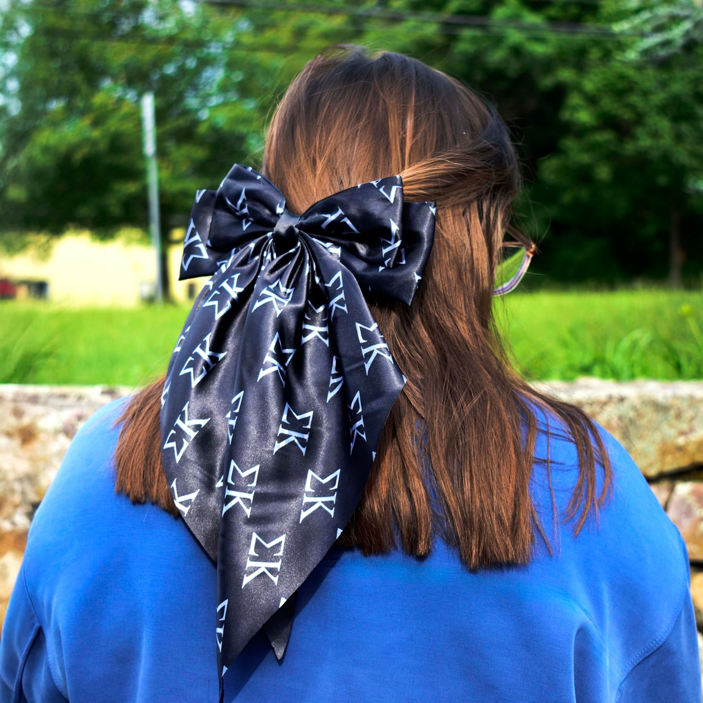 Alpha Delta Pi Greek Letters Hair Bow