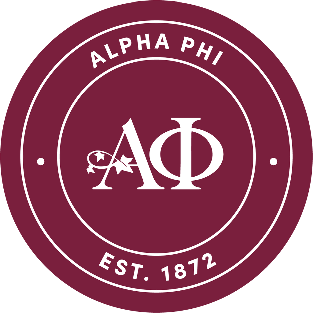 Alpha Phi Sorority Car Decal Sticker- Full Color Circle Logo