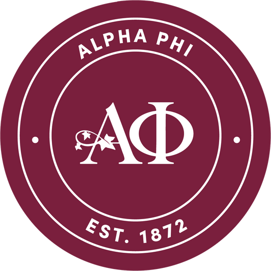Alpha Phi Sorority Car Decal Sticker- Full Color Circle Logo
