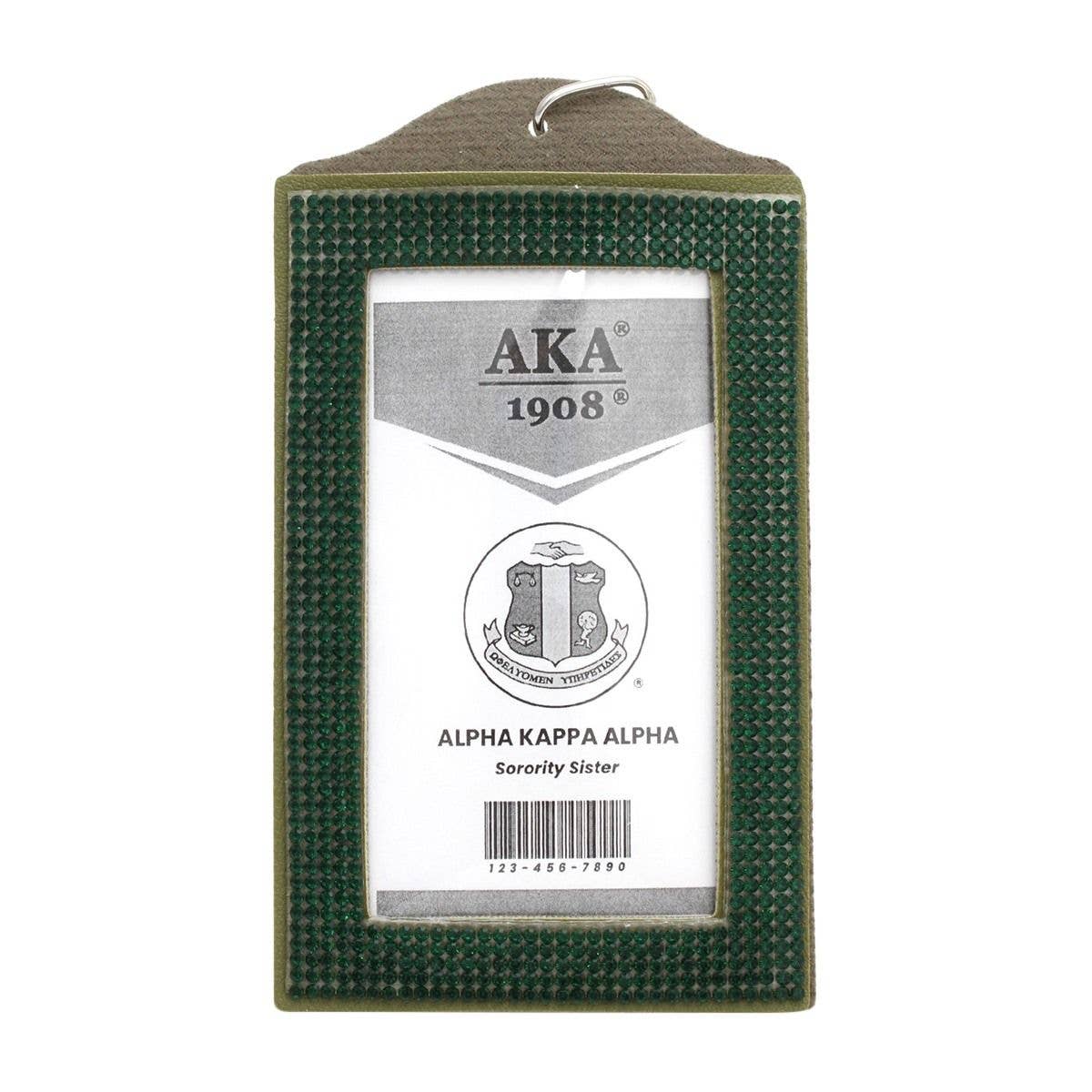 AKA Alpha Kappa Alpha Green Sparkle Sorority Pride ID Badge Holder