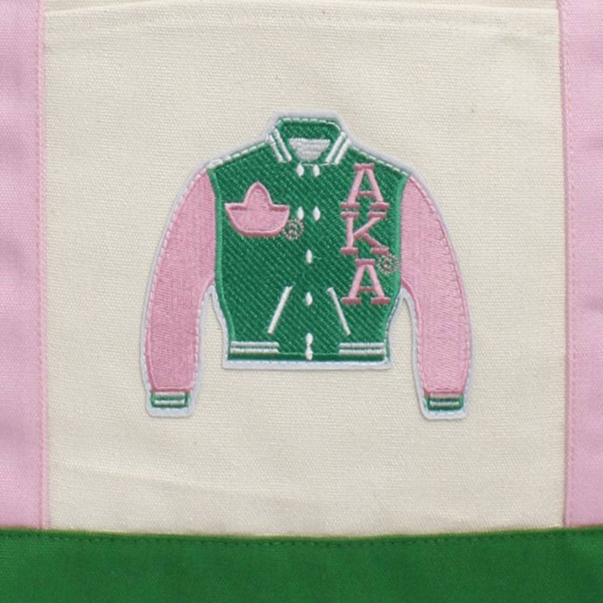 AKA Alpha Kappa Alpha Sorority Large Canvas Tote Bag Reusable Merch