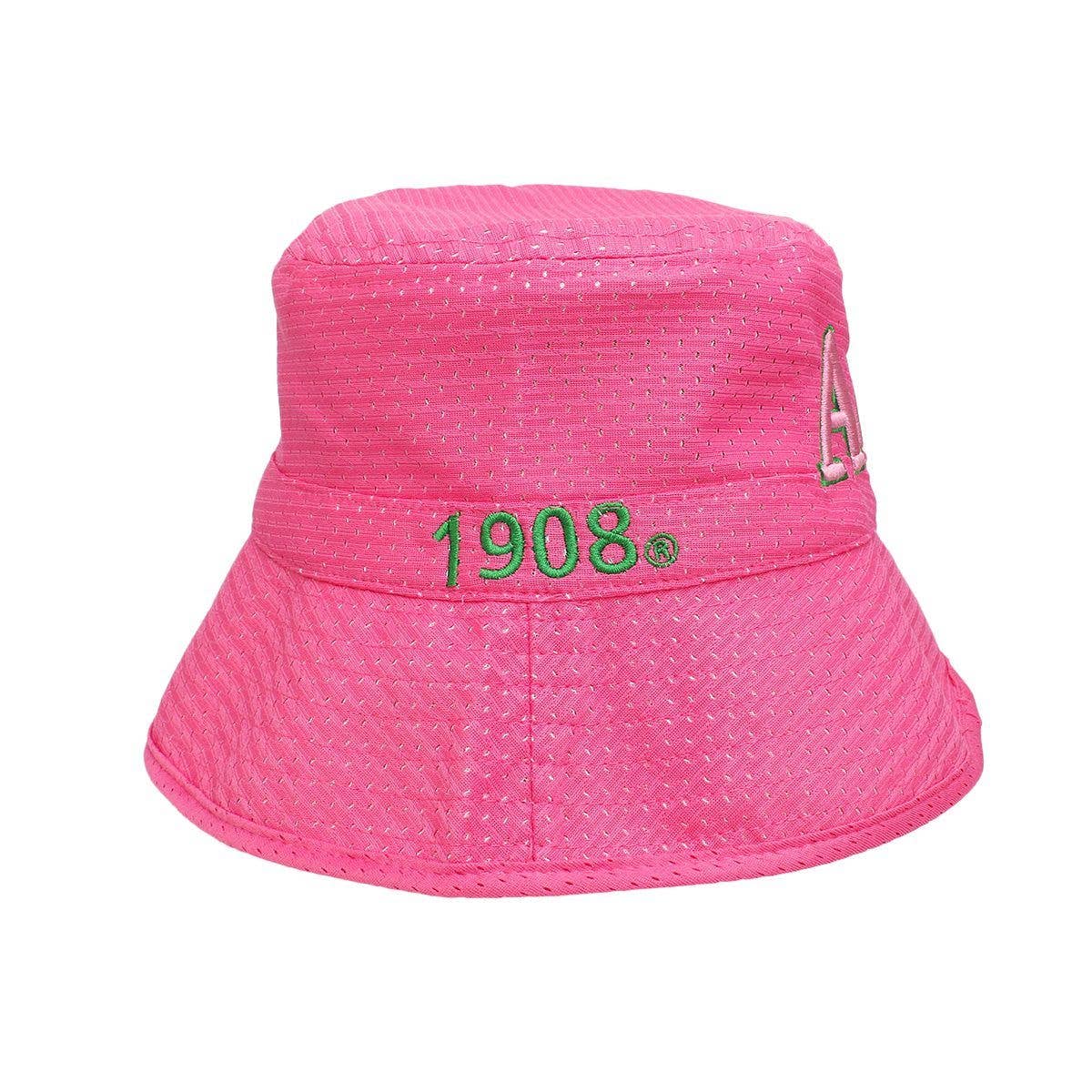 AKA Alpha Kappa Alpha Sorority Pink Mesh Embroidered Bucket Hat
