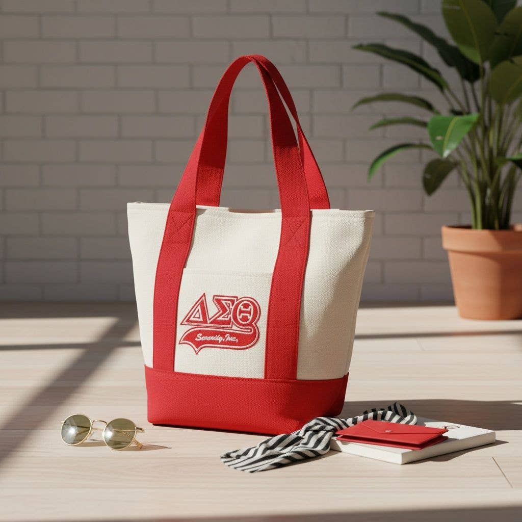 DST Delta Sigma Theta Mini Canvas Tote Bag 1913 Embroidered Merch
