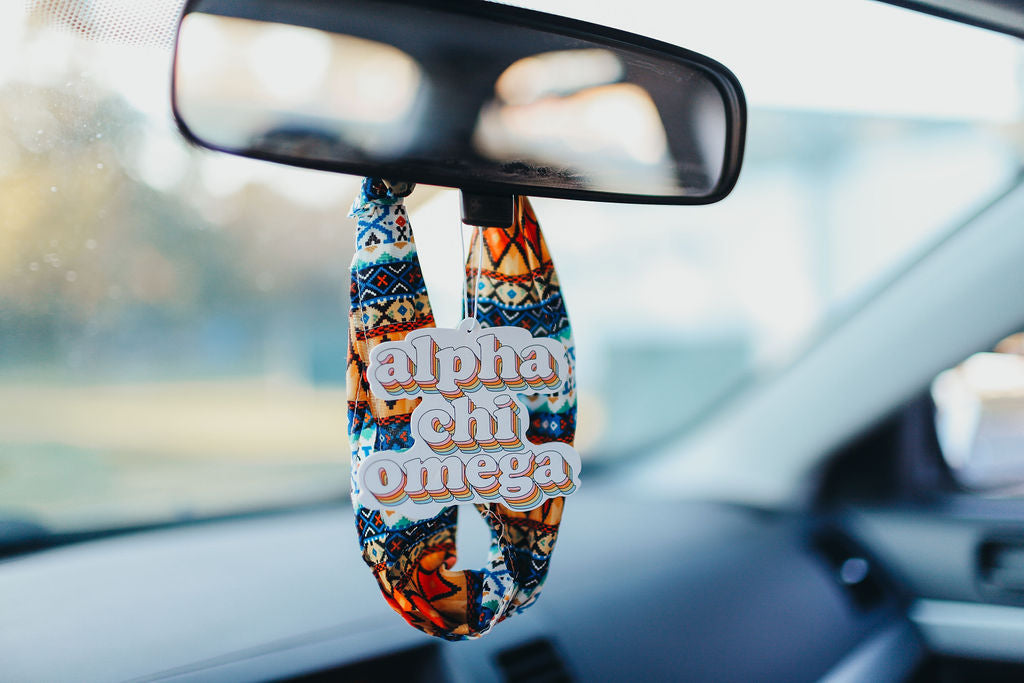 Alpha Chi Omega - Retro Air Freshener - Bubblegum Scented