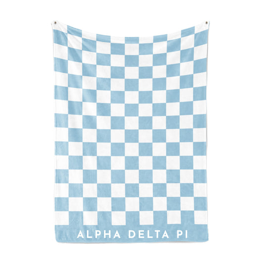 Alpha Delta Pi Blanket - Thick Checkered Sherpa Blanket