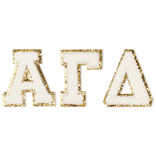 Alpha Gamma Delta Chenille Stickers - AGD Greek Letter Stickers