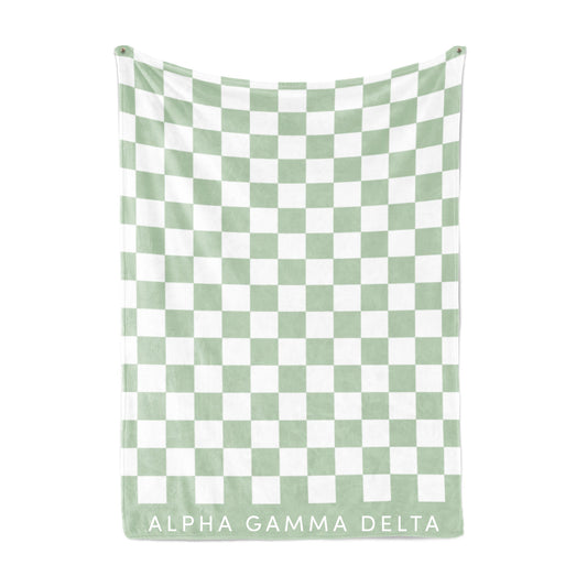 Alpha Gamma Delta Thick Blanket, Stylish Checkered Blanket 50in X 62in - Virginia Book Company