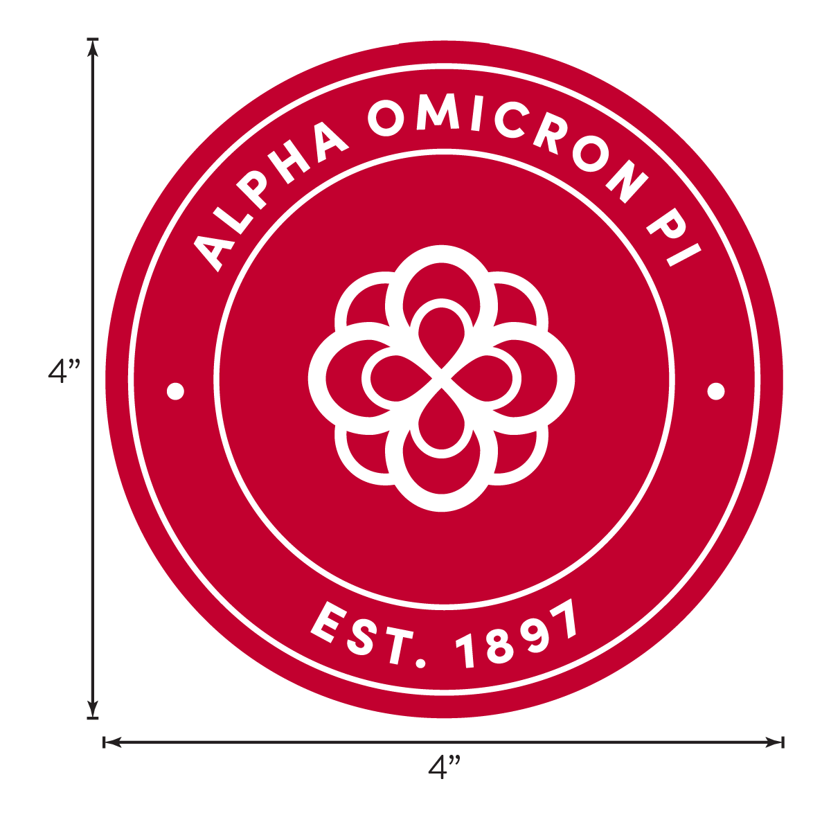 Alpha Omicron Pi Sorority Car Decal Sticker- Full Color Circle Logo