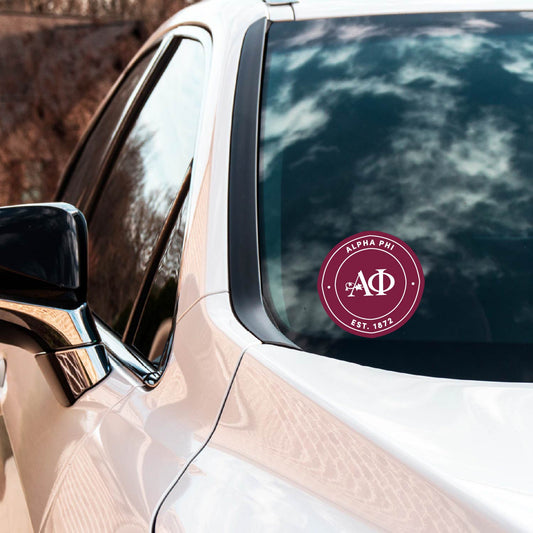 Alpha Phi Sorority Car Decal Sticker- Full Color Circle Logo