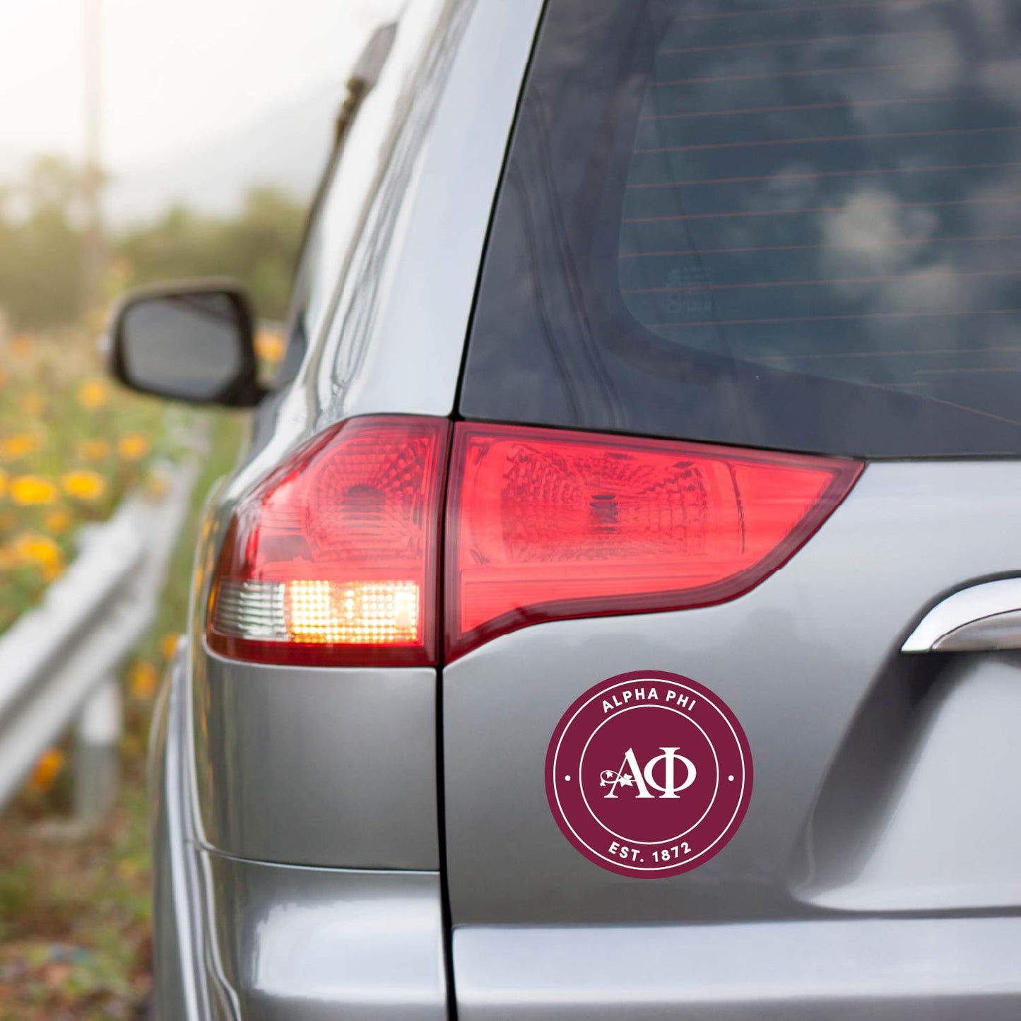 Alpha Phi Sorority Car Decal Sticker- Full Color Circle Logo
