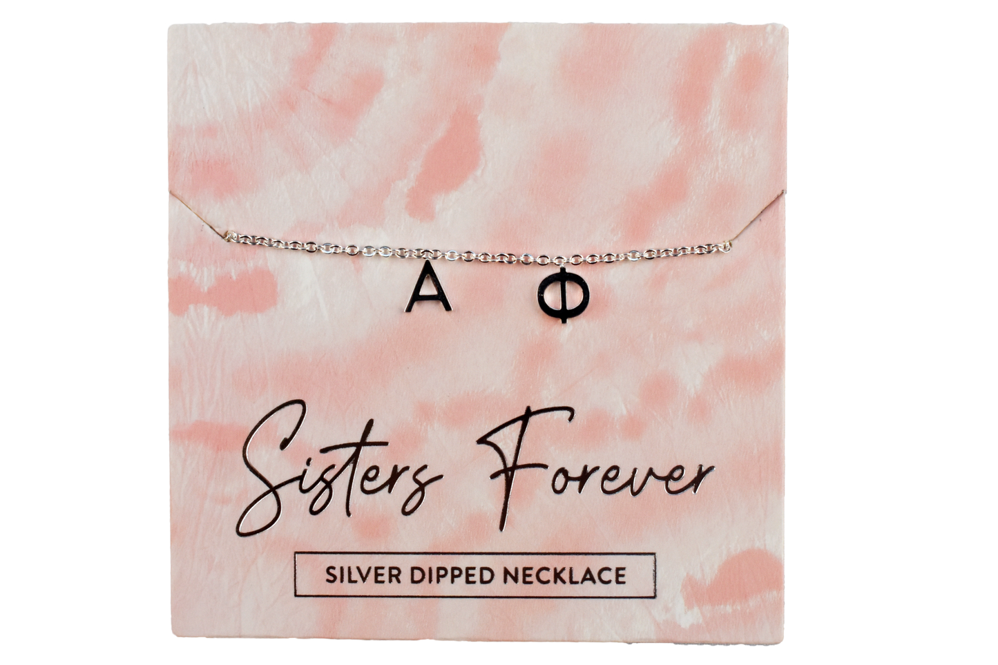 Alpha Phi Silver Greek Letters Necklace