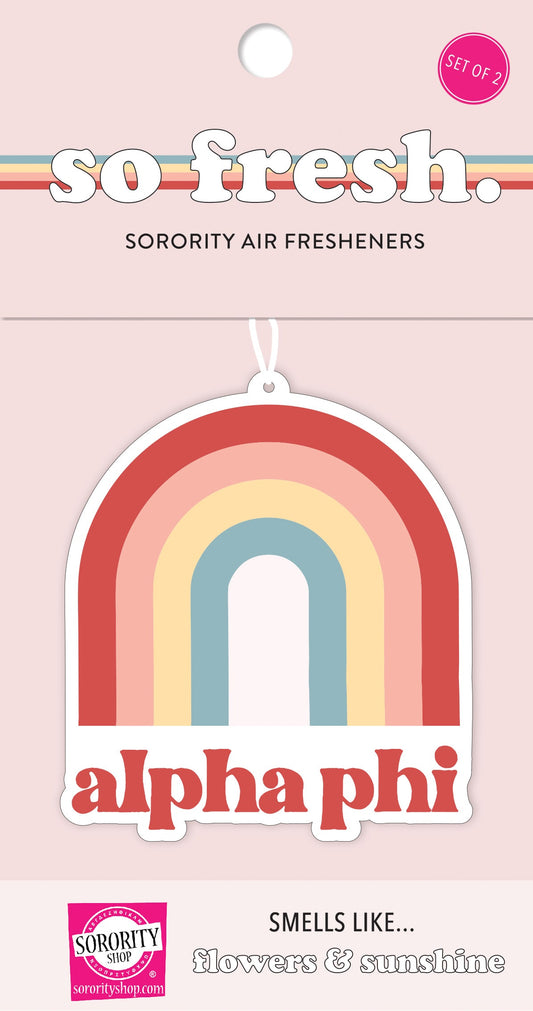 Alpha Phi Rainbow Retro Air Freshener - Flowers & Sunshine Scent