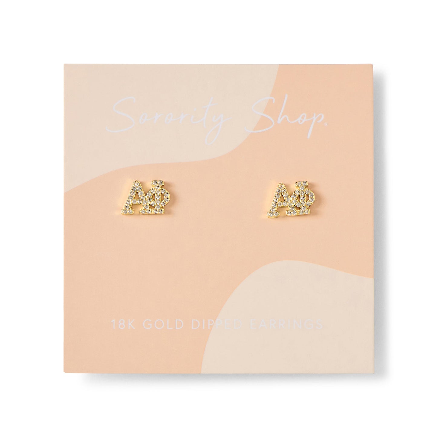 Alpha Phi 18k Gold Plated Stud Earrings