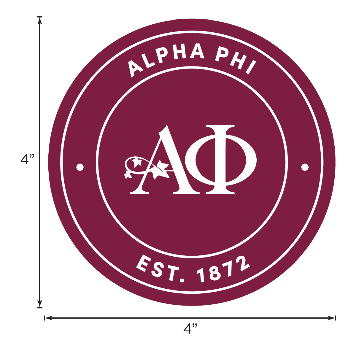 Alpha Phi Sorority Car Decal Sticker- Full Color Circle Logo