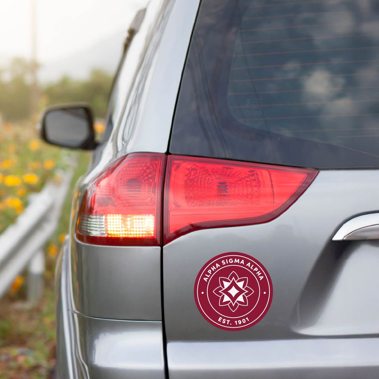 Alpha Sigma Alpha Sorority Car Decal Sticker- Full Color Circle Logo