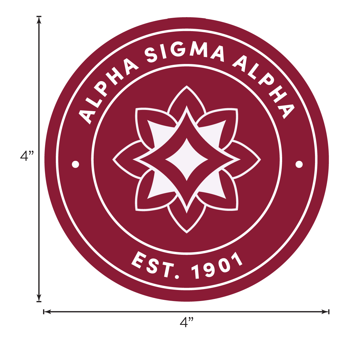 Alpha Sigma Alpha Sorority Car Decal Sticker- Full Color Circle Logo