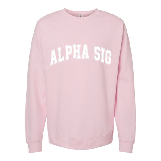 Alpha Sigma Alpha Sweatshirt- Crewneck Varsity Letters Design