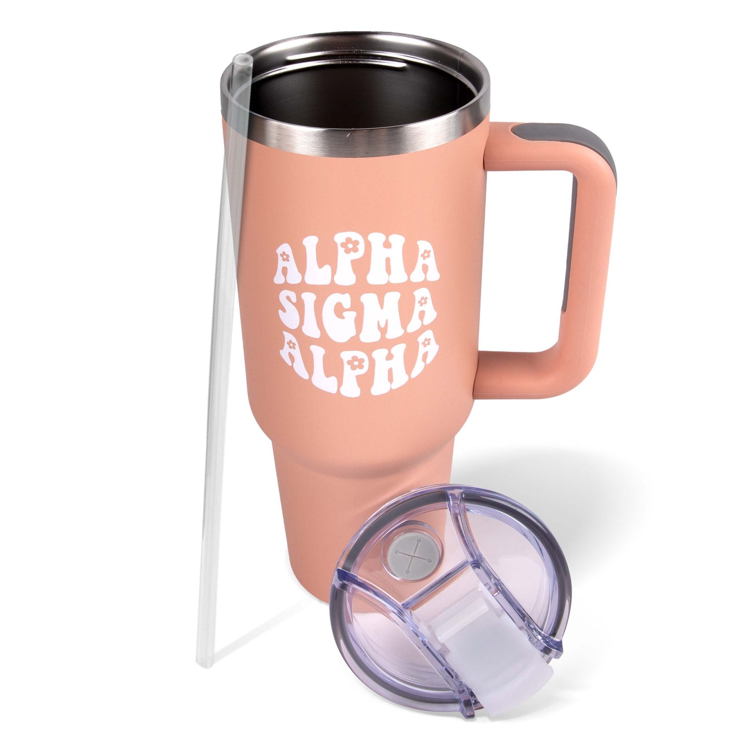 Alpha Sigma Alpha Tumbler - 40oz Stainless Steel with Handle